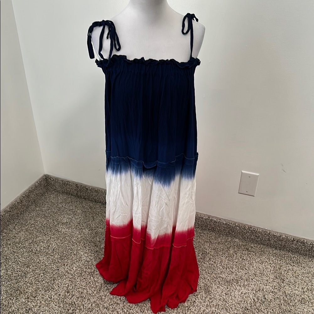 Anna & Ava Navy, White, and Red Maxi Dress